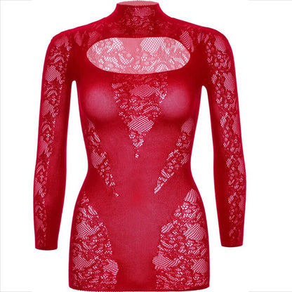 LEG AVENUE - MINI ABITO CON PIZZO MANICA LUNGA ROSSO - LEG AVENUE DRESSES | Lingerie Harness Boutique