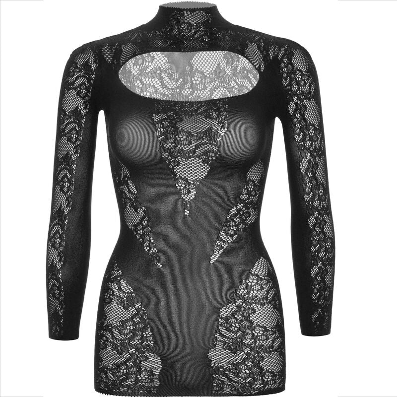 LEG AVENUE - MINI ABITO CON PIZZO MANICA LUNGA NERO - LEG AVENUE DRESSES | Lingerie Harness Boutique