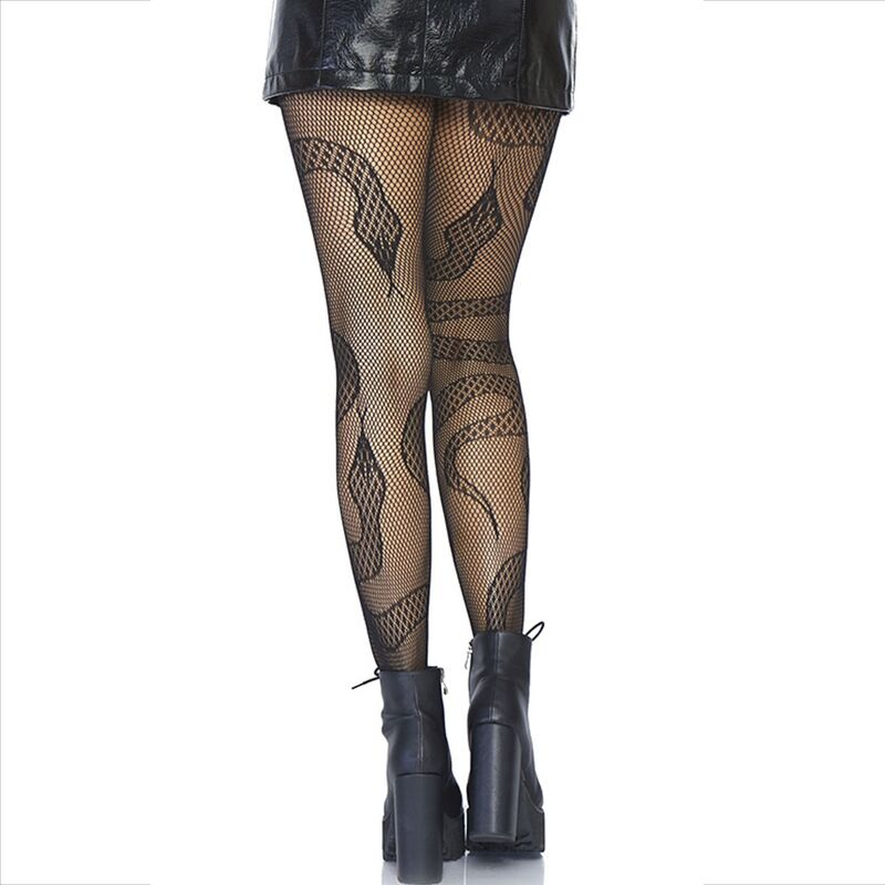 LEG AVENUE - CALZE A RETE SERPENTI NERE - LEG AVENUE HOSIERY | Lingerie Harness Boutique