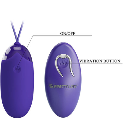 PRETTY LOVE - BERGER YOUTH REMOTE CONTROL VIBRATING EGG PURPLE