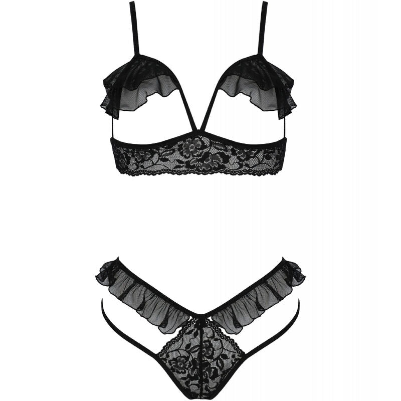 PASSION - DOLLY SET DUE PEZZI NERO L/XL - PASSION WOMAN SETS | Lingerie Harness Boutique