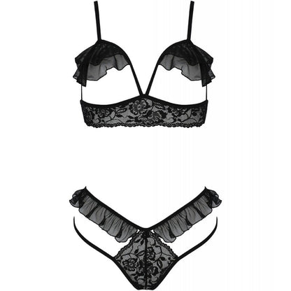 PASSION - DOLLY SET DUE PEZZI NERO L/XL - PASSION WOMAN SETS | Lingerie Harness Boutique