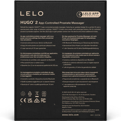 LELO - MASSAGGIATORE PROSTATICO HUGO 2 NERO - LELO | Lingerie Harness Boutique