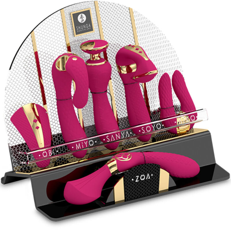 SHUNGA - ESPOSITORE DA 6 MASSAGGIATORI INTITI FUCSIA - SHUNGA TOYS | Lingerie Harness Boutique