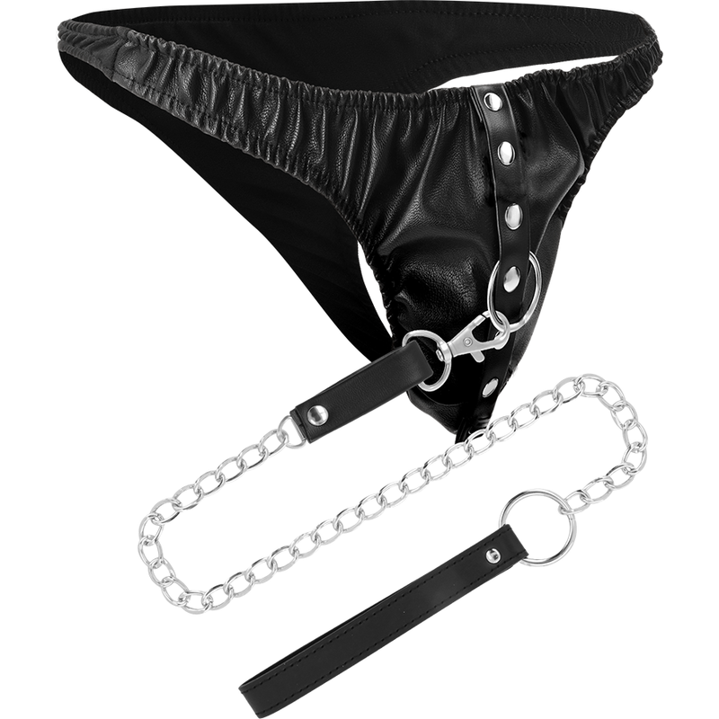 DARKNESS - PERIZOMA DI SOTTOMISSIONE CON CATENA IN METALLO - DARKNESS BONDAGE | Lingerie Harness Boutique