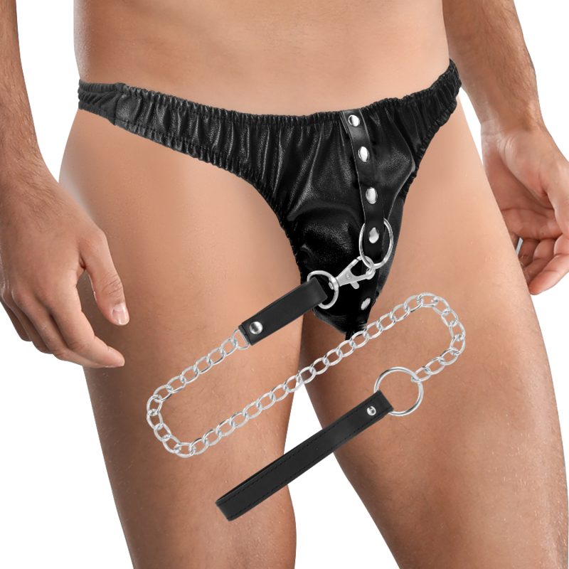 DARKNESS - PERIZOMA DI SOTTOMISSIONE CON CATENA IN METALLO - DARKNESS BONDAGE | Lingerie Harness Boutique