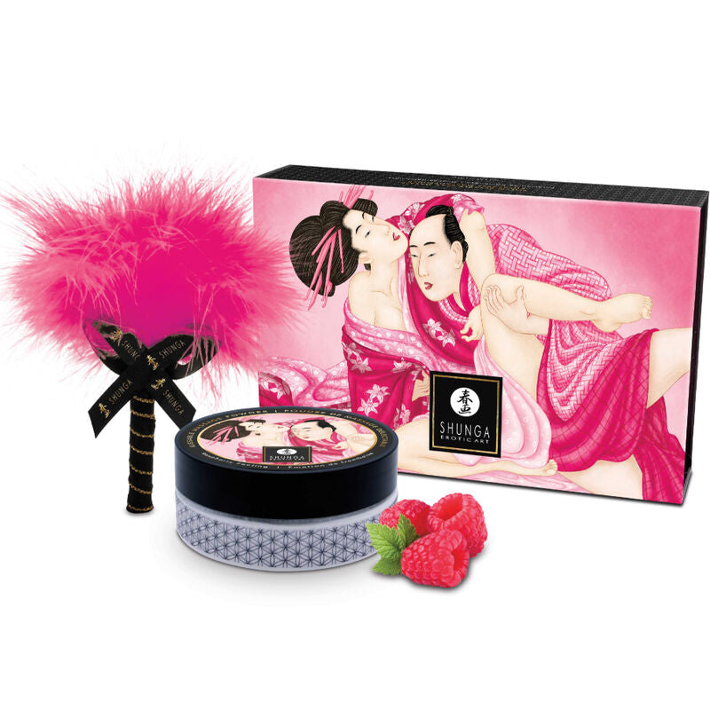 SHUNGA - KIT POLVERE DA MASSAGGIO ALIMENTARE LAMPONE - SHUNGA BODY POWER | Lingerie Harness Boutique