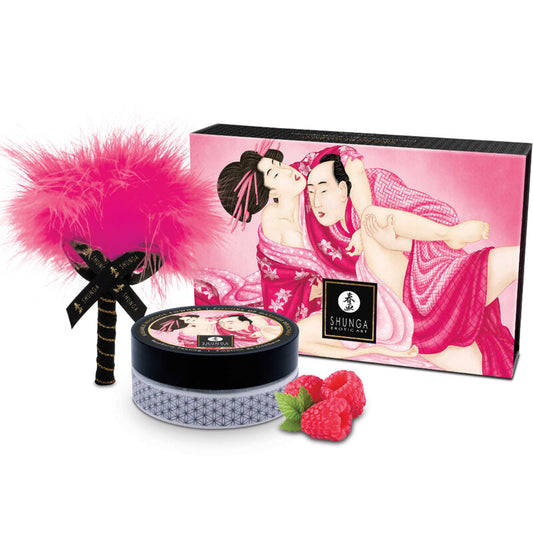 SHUNGA - KIT POLVERE DA MASSAGGIO ALIMENTARE LAMPONE - SHUNGA BODY POWER | Lingerie Harness Boutique
