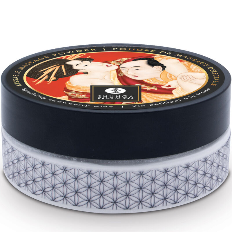 SHUNGA - KIT POLVERE DA MASSAGGIO COMMESTIBILE ALLA FRAGOLA - SHUNGA BODY POWER | Lingerie Harness Boutique