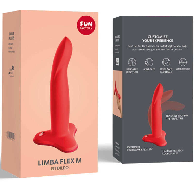 FUN FACTORY - FLEXIBLE DILDO LIMBA RED SIZE M