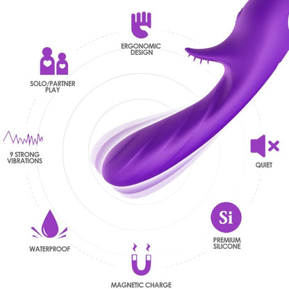 ARMONY - VIBRATORE ROMANCE CON STIMOLATORE VIOLA - ARMONY VIBRATORS | Lingerie Harness Boutique