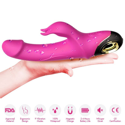 ARMONY - METEROR DILDO VIBRATORE RABBIT ROTATOR FUCSIA - ARMONY VIBRATORS | Lingerie Harness Boutique