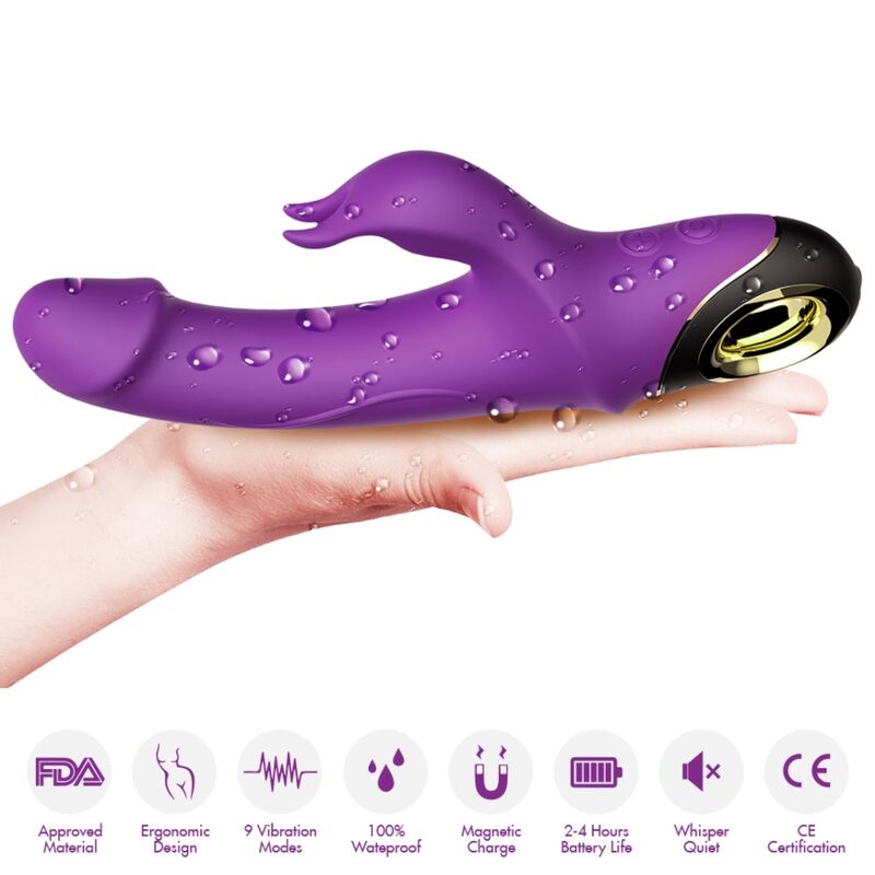 ARMONY - VIBRATOR DILDO METEROR RABBIT ROTATOR PURPLE