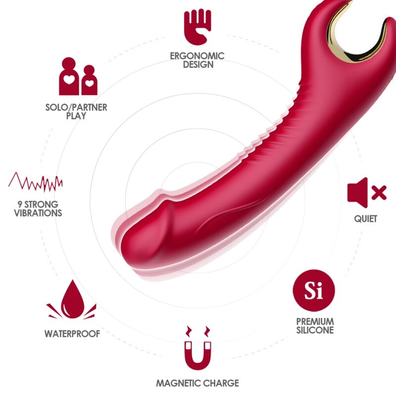 ARMONY - VIBRATORE E ROTATORE PRINCE DILDO ROSSO - ARMONY VIBRATORS | Lingerie Harness Boutique