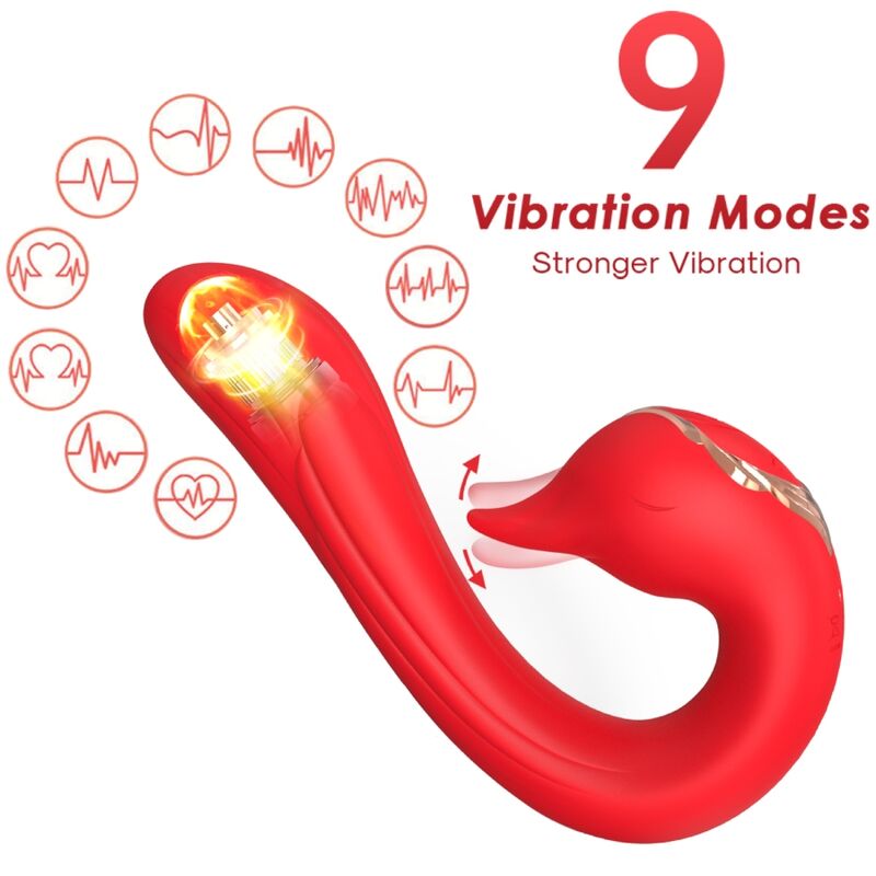ARMONY - VIBRATORE DELFIN MULTIPOSIZIONE ED EFFETTO CALORE ROSSO - ARMONY VIBRATORS | Lingerie Harness Boutique