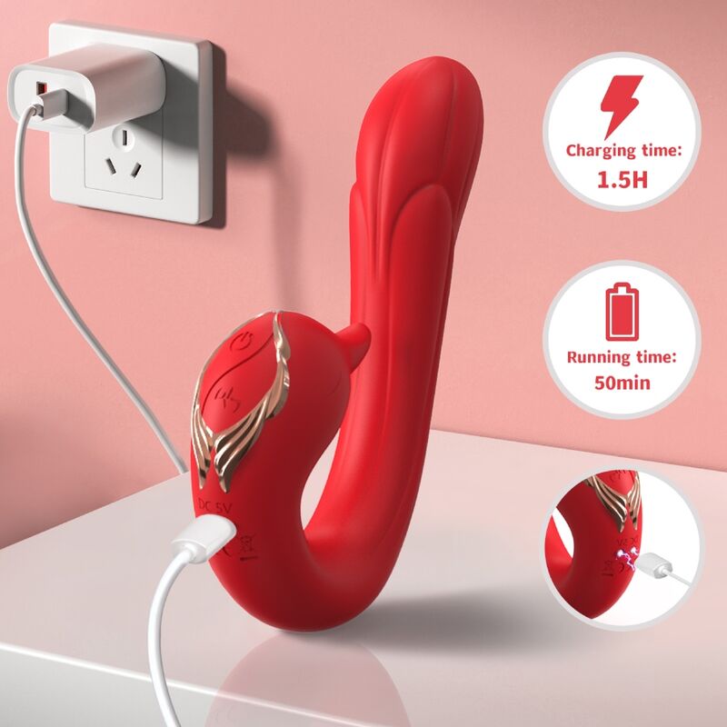 ARMONY - VIBRATORE DELFIN MULTIPOSIZIONE ED EFFETTO CALORE ROSSO - ARMONY VIBRATORS | Lingerie Harness Boutique