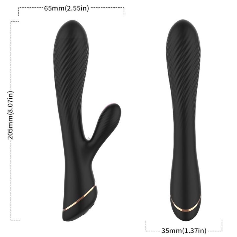 ARMONY - VIBRATORE RABBIT IN SILICONE NERO - ARMONY VIBRATORS | Lingerie Harness Boutique