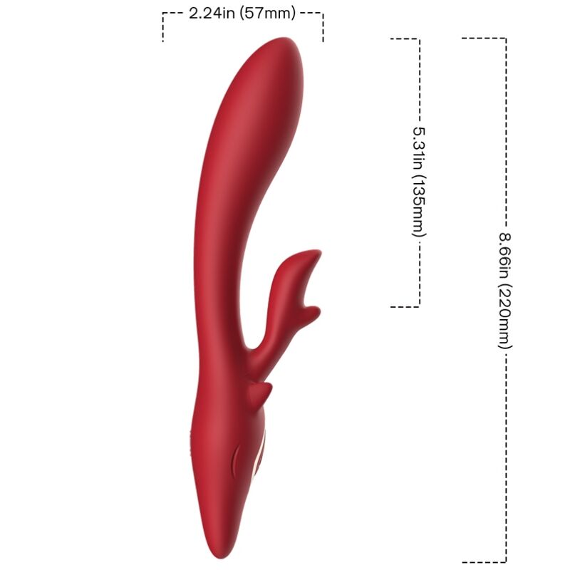 ARMONY - VIBRATORE ELK RABBIT CURVO ROSSO - ARMONY VIBRATORS | Lingerie Harness Boutique