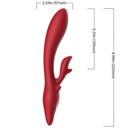 ARMONY - VIBRATORE ELK RABBIT CURVO ROSSO - ARMONY VIBRATORS | Lingerie Harness Boutique
