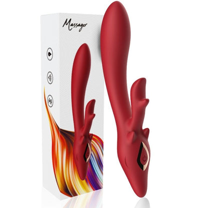 ARMONY - VIBRATORE ELK RABBIT CURVO ROSSO - ARMONY VIBRATORS | Lingerie Harness Boutique