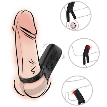 ARMONY - VIBRATORE DOPPIO ANELLO NERO - ARMONY FOR HIM | Lingerie Harness Boutique