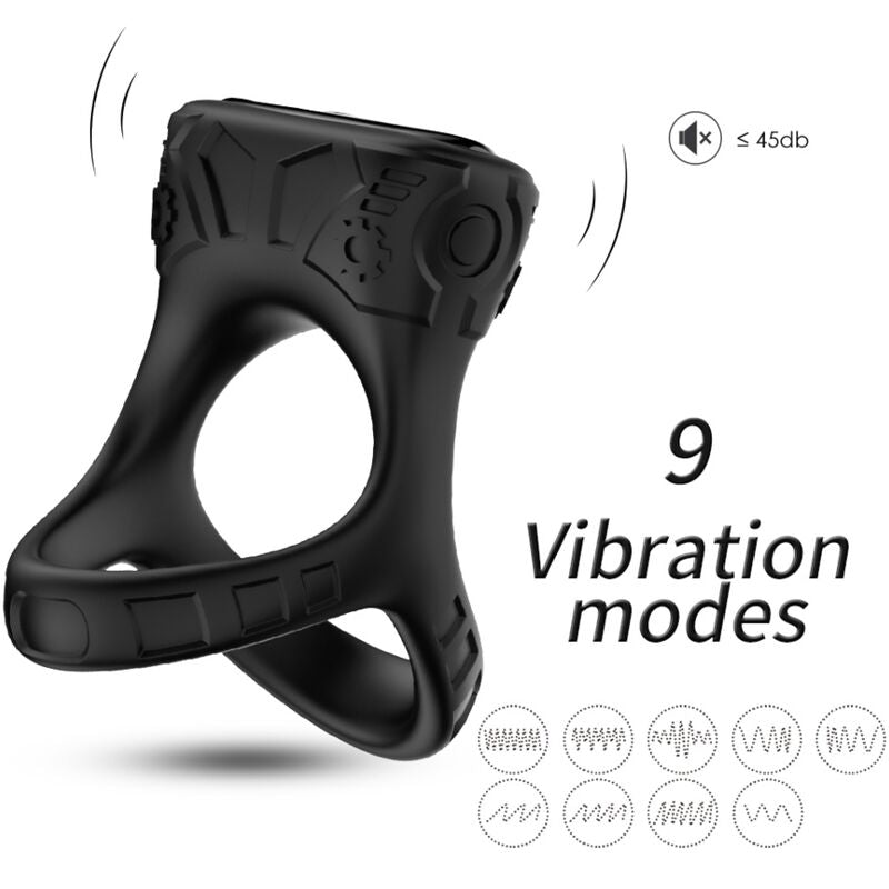 ARMONY - ANELLO VIBRATORE E MULTIPOSIZIONE NERO - ARMONY FOR HIM | Lingerie Harness Boutique