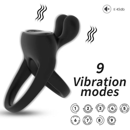 ARMONY - ANELLO VIBRATORE RABBIT NERO - ARMONY FOR HIM | Lingerie Harness Boutique