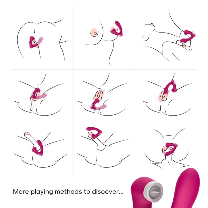 ARMONY - SECRETKISS LECCARE IL CLITORITE VIBRANTE E IL VIBRATORE CURVO FUCSIA - ARMONY STIMULATORS | Lingerie Harness Boutique