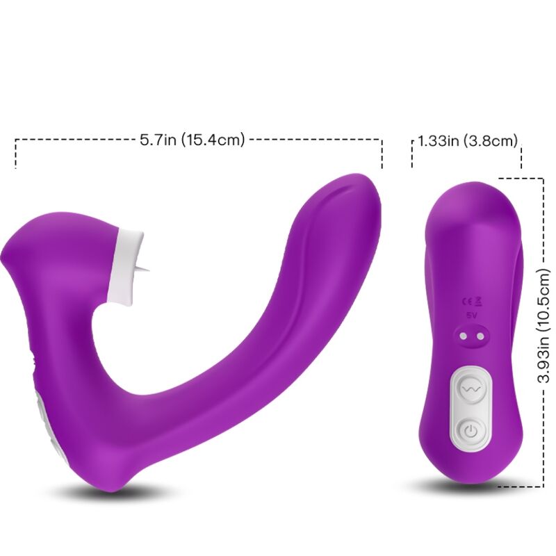 ARMONY - SECRETKISS LECCATO CLIT VIBRANTE E VIBRATORE CURVO VIOLA - ARMONY STIMULATORS | Lingerie Harness Boutique