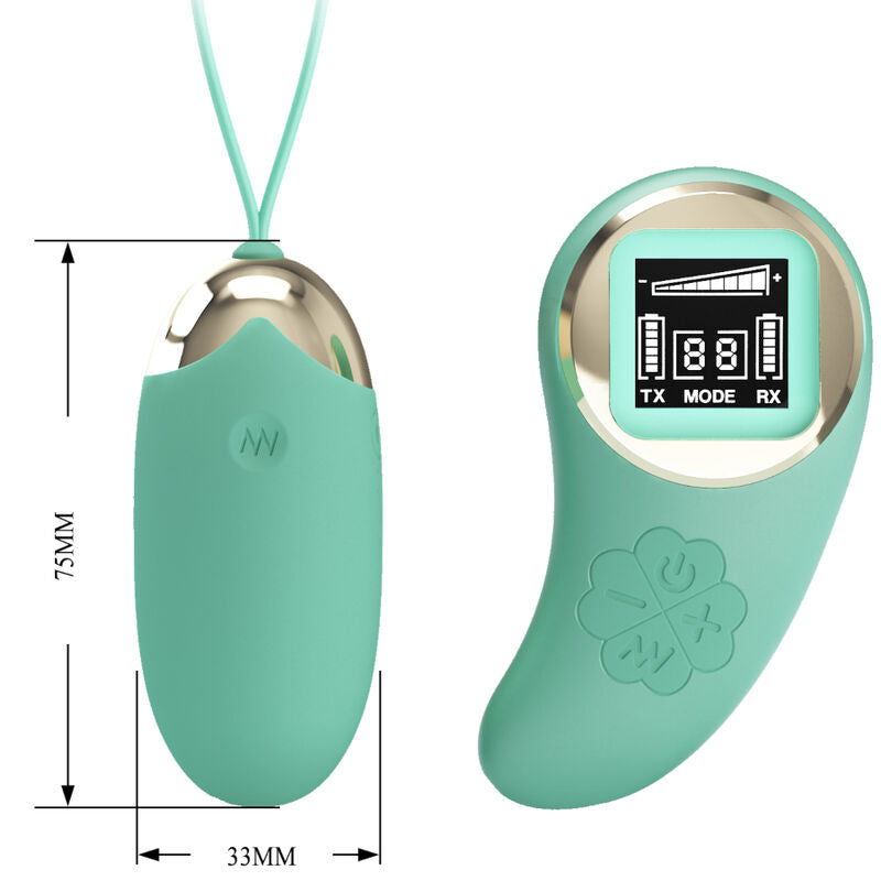 PRETTY LOVE - VIBRATING EGG MINE WITH REMOTE CONTROL GREEN