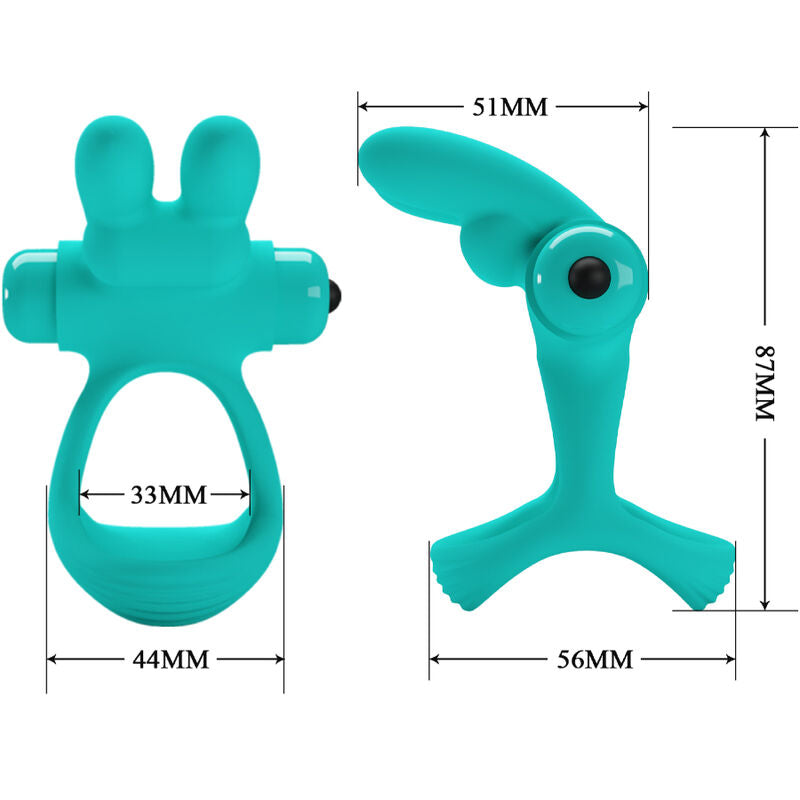 PRETTY LOVE - ANELLO VIBRATORE CONIGLIO VERDE DANTE - PRETTY LOVE MALE | Lingerie Harness Boutique