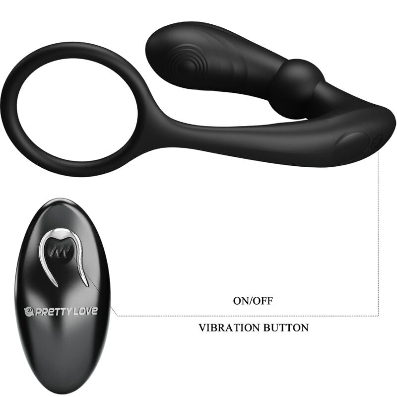 PRETTY LOVE - ANELLO ANALE E VIBRATORE WARREN BLACK - PRETTY LOVE BOTTOM | Lingerie Harness Boutique
