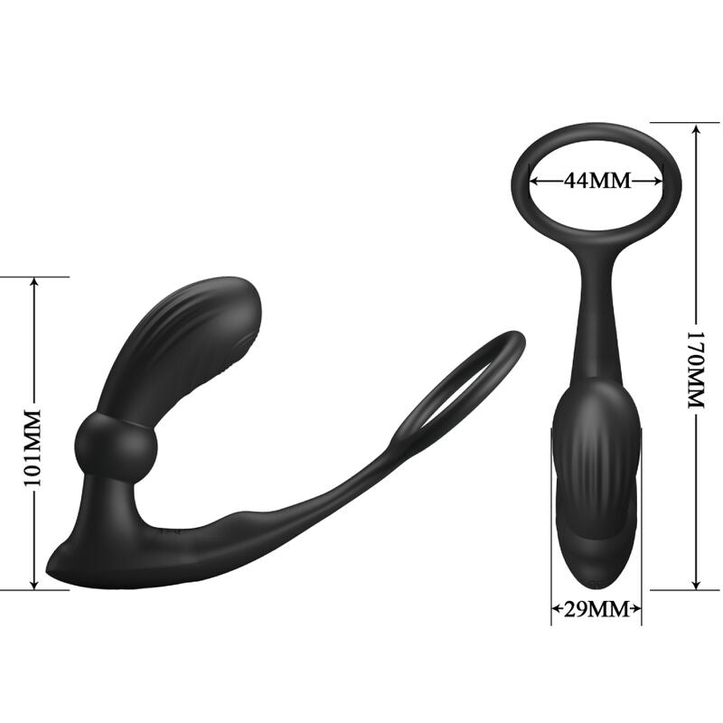 PRETTY LOVE - ANELLO ANALE E VIBRATORE WARREN BLACK - PRETTY LOVE BOTTOM | Lingerie Harness Boutique