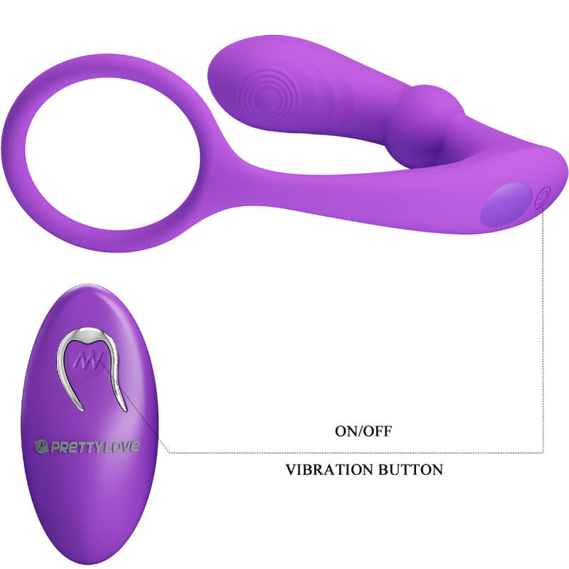 PRETTY LOVE - ANELLO WARREN E VIBRATORE ANALE VIOLA - PRETTY LOVE BOTTOM | Lingerie Harness Boutique