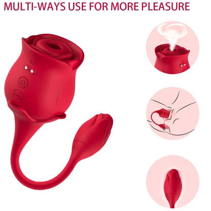 ARMONY - LECCATURA VIBRANTE DEL CLITORIDE ROSA E VIBRATORE ROSSO - ARMONY STIMULATORS | Lingerie Harness Boutique