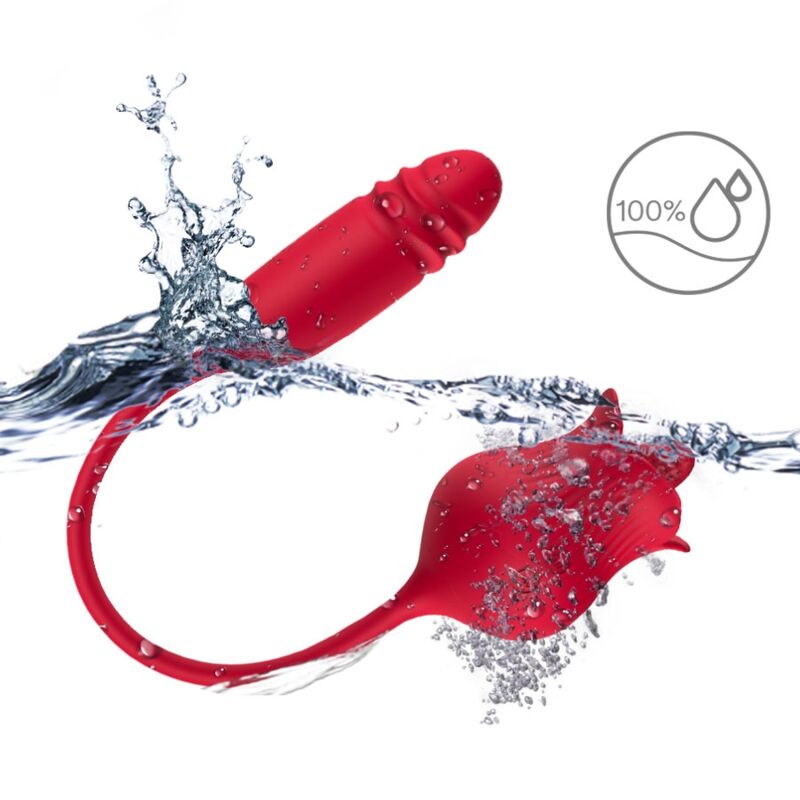 ARMONY - CLITORITE VIBRANTE LECCATA DI ROSA E VIBRATORE ROSSO - ARMONY STIMULATORS | Lingerie Harness Boutique