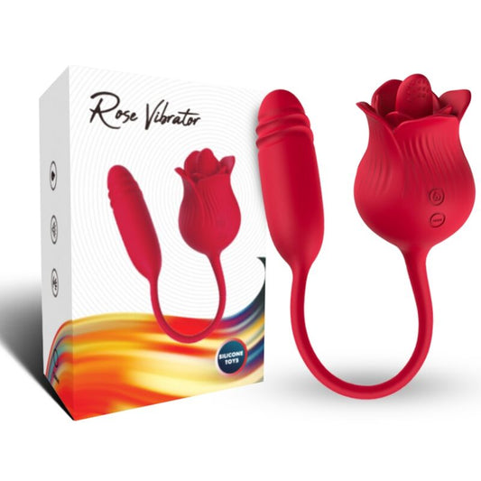 ARMONY - CLITORITE VIBRANTE LECCATA DI ROSA E VIBRATORE ROSSO - ARMONY STIMULATORS | Lingerie Harness Boutique
