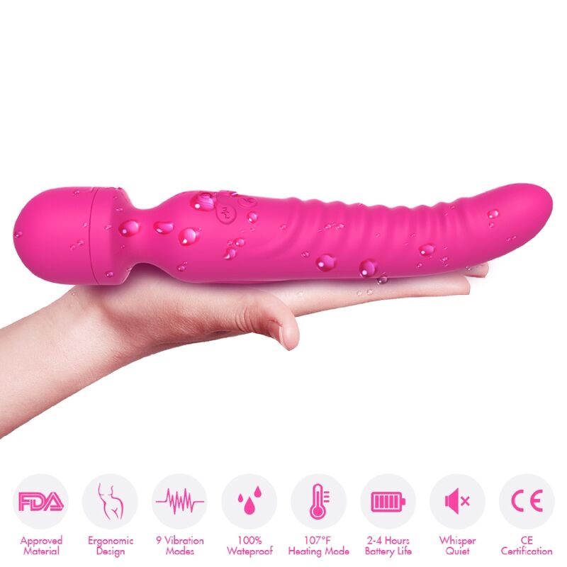 ARMONY - MISSION MASSAGGIATORE E VIBRATORE EFFETTO CALORE FUCSIA - ARMONY MASSAGERS | Lingerie Harness Boutique