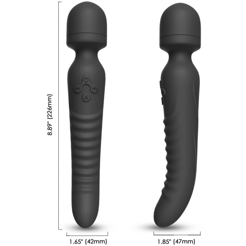 ARMONY - MASSAGGIATORE E VIBRATORE MISSION EFFETTO CALORE NERO - ARMONY MASSAGERS | Lingerie Harness Boutique