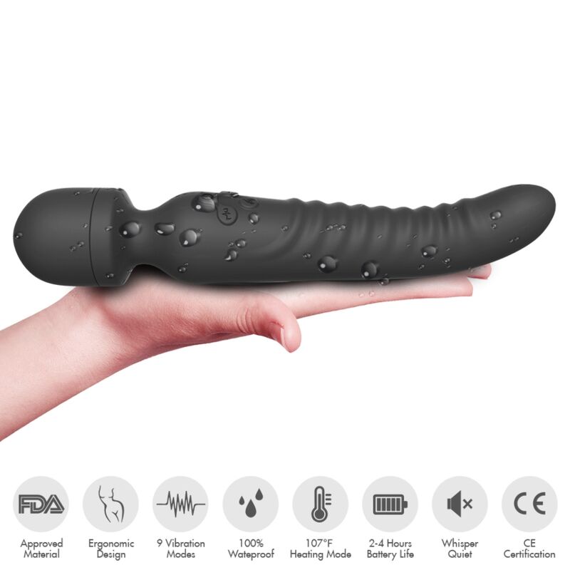 ARMONY - MASSAGGIATORE E VIBRATORE MISSION EFFETTO CALORE NERO - ARMONY MASSAGERS | Lingerie Harness Boutique