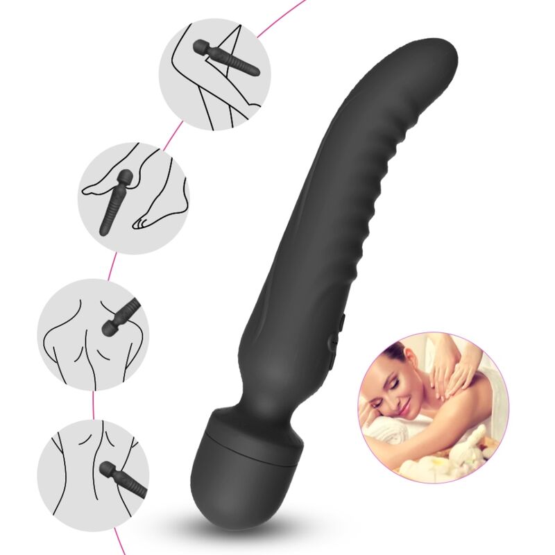 ARMONY - MASSAGGIATORE E VIBRATORE MISSION EFFETTO CALORE NERO - ARMONY MASSAGERS | Lingerie Harness Boutique