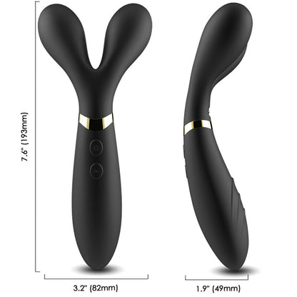 ARMONY - MASSAGGIATORE E VIBRATORE Y-WAND DOPPIA TESTA NERO - ARMONY MASSAGERS | Lingerie Harness Boutique