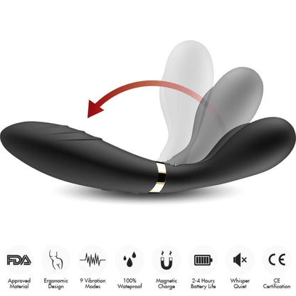 ARMONY - MASSAGGIATORE E VIBRATORE Y-WAND DOPPIA TESTA NERO - ARMONY MASSAGERS | Lingerie Harness Boutique