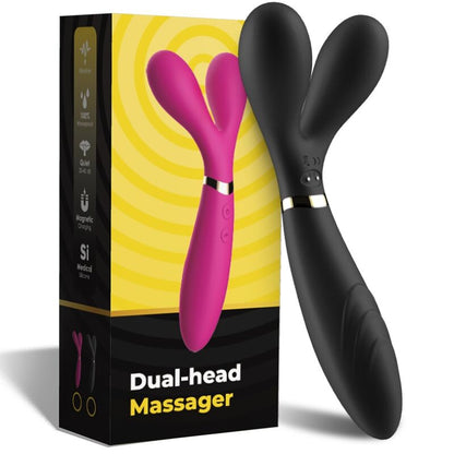 ARMONY - MASSAGGIATORE E VIBRATORE Y-WAND DOPPIA TESTA NERO - ARMONY MASSAGERS | Lingerie Harness Boutique