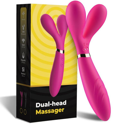 ARMONY - MASSAGGIATORE E VIBRATORE A Y-WAND DOPPIA TESTA FUCSIA - ARMONY MASSAGERS | Lingerie Harness Boutique