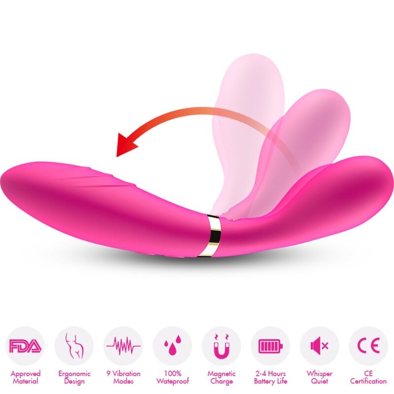ARMONY - MASSAGGIATORE E VIBRATORE A Y-WAND DOPPIA TESTA FUCSIA - ARMONY MASSAGERS | Lingerie Harness Boutique