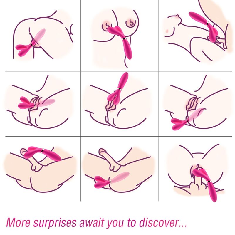 ARMONY - MASSAGGIATORE E VIBRATORE A Y-WAND DOPPIA TESTA FUCSIA - ARMONY MASSAGERS | Lingerie Harness Boutique