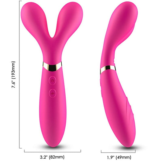 ARMONY - MASSAGGIATORE E VIBRATORE A Y-WAND DOPPIA TESTA FUCSIA - ARMONY MASSAGERS | Lingerie Harness Boutique
