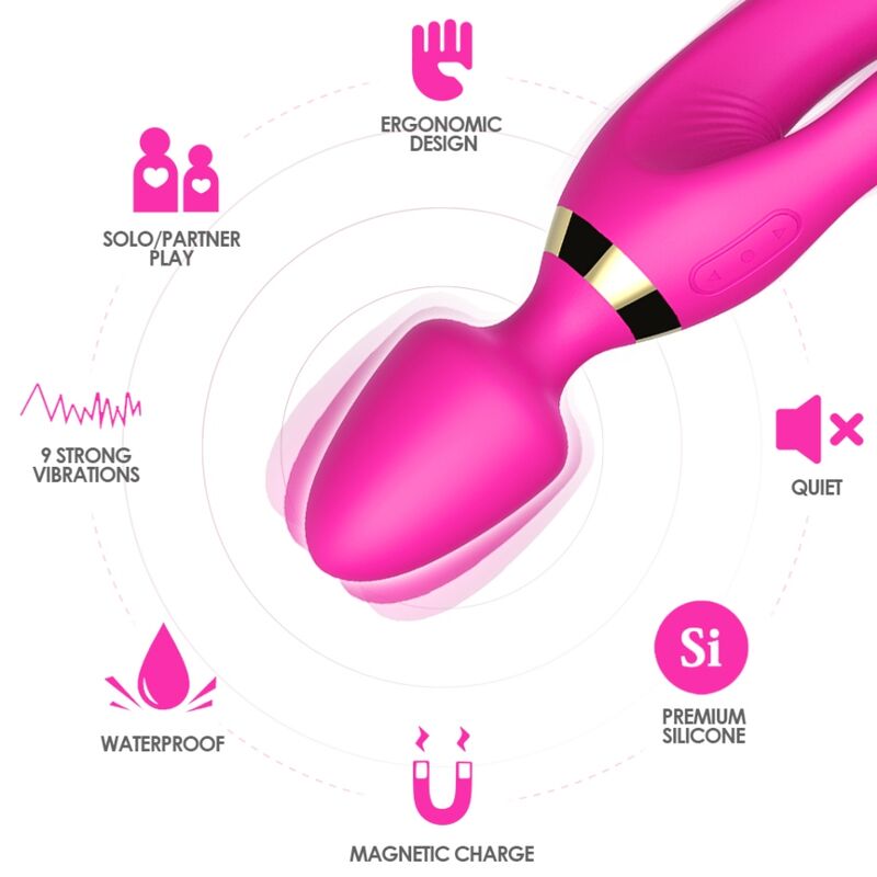 ARMONY - MASSAGGIATORE E VIBRATORE RABBIT FUCSIA - ARMONY MASSAGERS | Lingerie Harness Boutique
