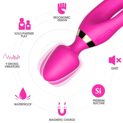 ARMONY - MASSAGGIATORE E VIBRATORE RABBIT FUCSIA - ARMONY MASSAGERS | Lingerie Harness Boutique